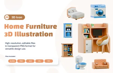 Muebles del hogar Paquete de Icon 3D