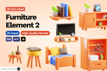 Muebles Vol2 Paquete de Icon 3D