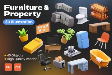 Muebles y propiedades Paquete de Icon 3D