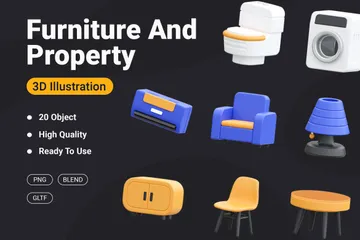 Muebles y propiedades Paquete de Icon 3D