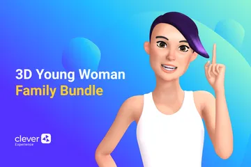 Mujer joven Paquete de Illustration 3D