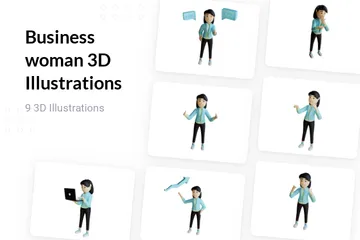 Mulher de negócios Pacote de Illustration 3D