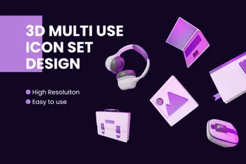 Multi Use Icon Set 3D Illustration Pack