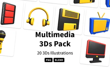 Multimedia 3D Icon Pack