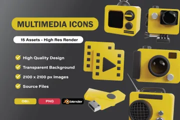 Multimédia Pack 3D Icon