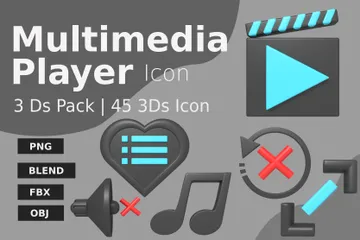Multimediaplayer 3D Icon Pack