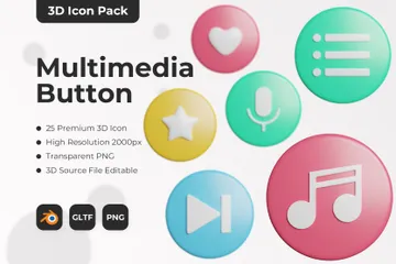 Multimedia-Taste 3D Icon Pack