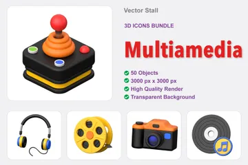 Multimídia Pacote de Icon 3D