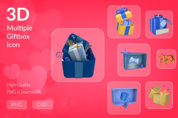 Multiple Giftbox 3D Icon Pack