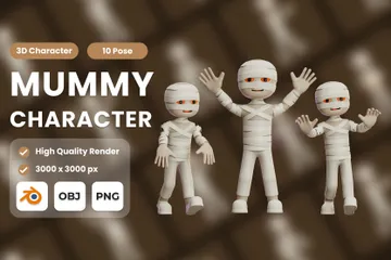 Mummy Halloween 3D Illustration Pack