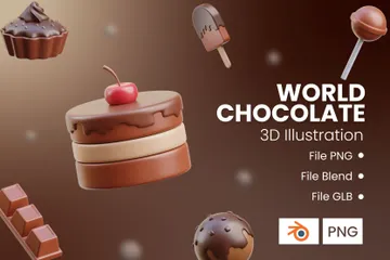 Chocolate Mundial Pacote de Icon 3D