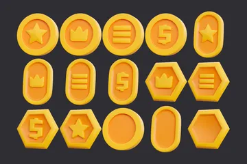 Münze 3D Icon Pack