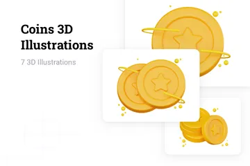 Münzen 3D Illustration Pack