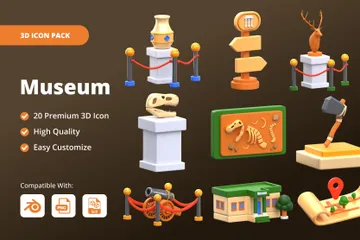 Museu Pacote de Icon 3D