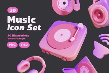 Music 3D Illustration Pack