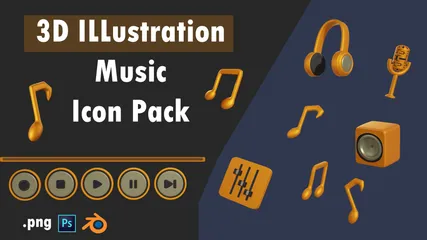 音楽 3D Illustrationパック