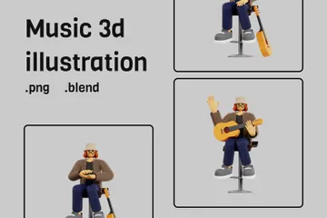 音楽 3D Illustrationパック