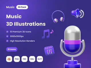 Music 3D Icon Pack