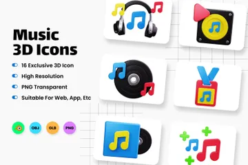 Music 3D Icon Pack