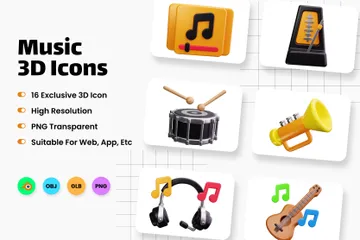 Music 3D Icon Pack