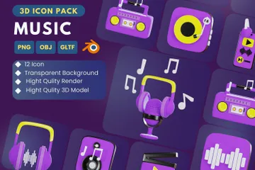 Music 3D Icon Pack