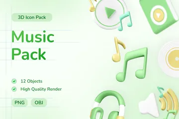 Music 3D Icon Pack