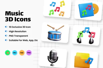 Music 3D Icon Pack