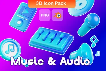 音楽とオーディオ 3D Iconパック