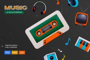 Music Classic 3D Icon Pack