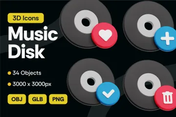 Music Disk 3D Icon Pack