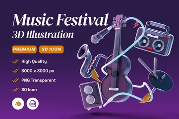 Music Festival 3D Icon Pack