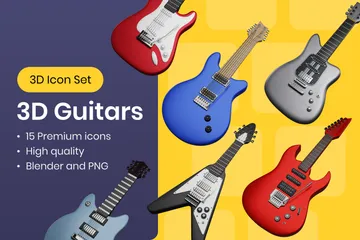 Music Guitars 3D Icon Pack