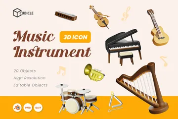 Music Instrument 3D Icon Pack