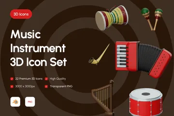 Music Instrument 3D Icon Pack