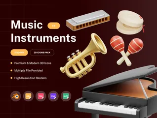 Music Instrument 3D Icon Pack