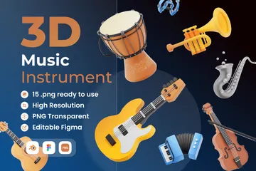 Music Instrument 3D Icon Pack