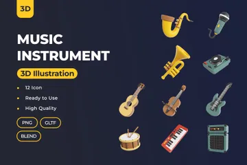 Music Instrument 3D Icon Pack