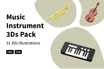 Music Instrument 3D Icon Pack