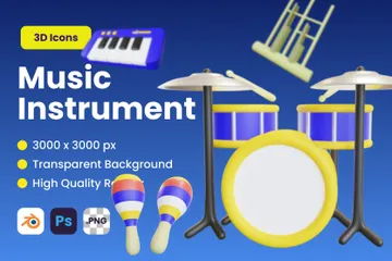 Music Instrument 3D Icon Pack