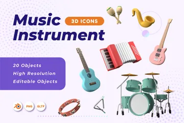음악 악기 3D Icon 팩