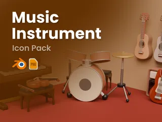 Music Instrument 3D Icon Pack
