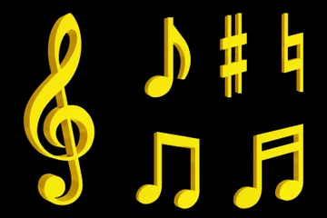 Music Note 3D Icon Pack