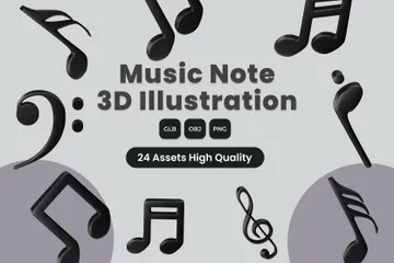 Music Note 3D Icon Pack