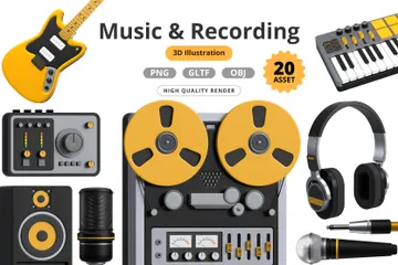 Music & Recording 3D Icon Pack