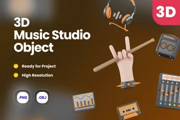 音楽スタジオ 3D Iconパック