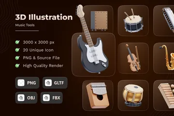 Music Tools 3D Icon Pack