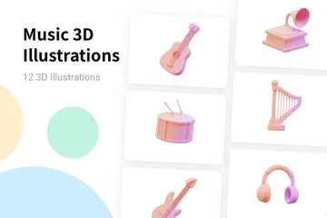 Música Pacote de Illustration 3D