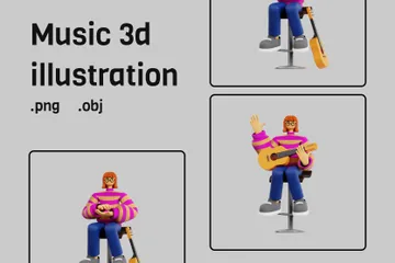 Música Pacote de Illustration 3D