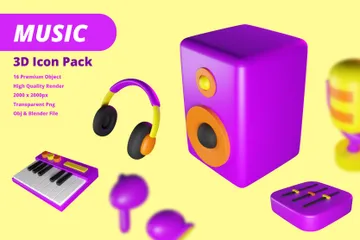 Música Pacote de Icon 3D