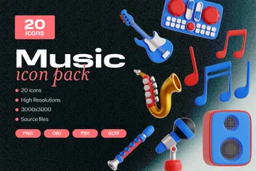 Música Ilustración 3D Pack